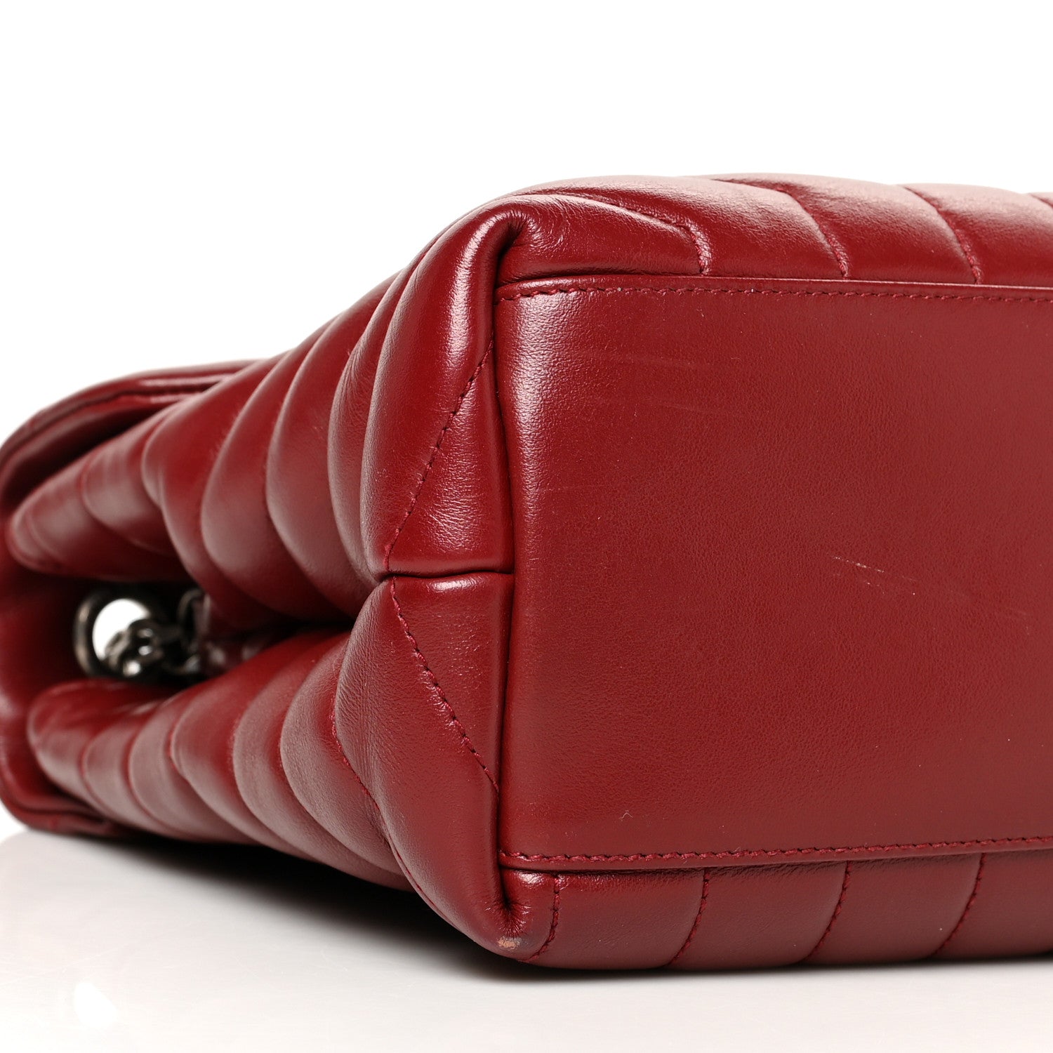 Saint Laurent Calfskin Y Quilted Monogram Medium Loulou Chain Satchel Palissandre 10 of 11