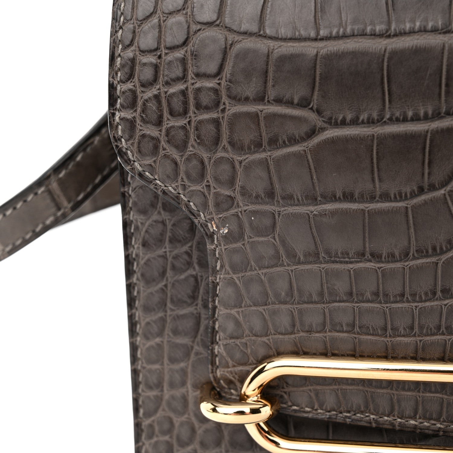 Hermes Matte Alligator Mini Sac Roulis Graphite 8 of 15