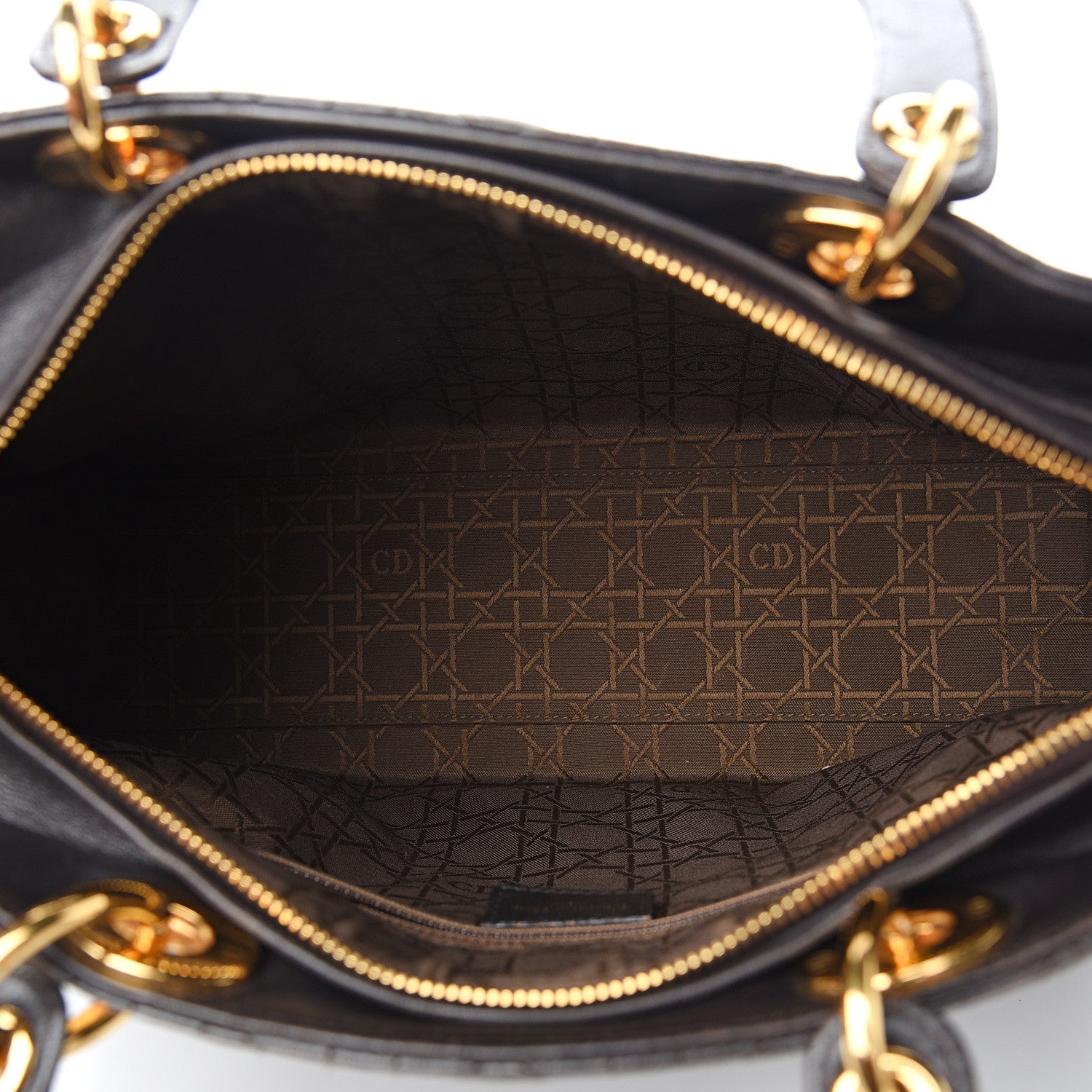 Christian Dior Lambskin Cannage Large Lady Dior Dark Brown 4 of 13