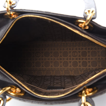 Christian Dior Lambskin Cannage Large Lady Dior Dark Brown 4 of 13