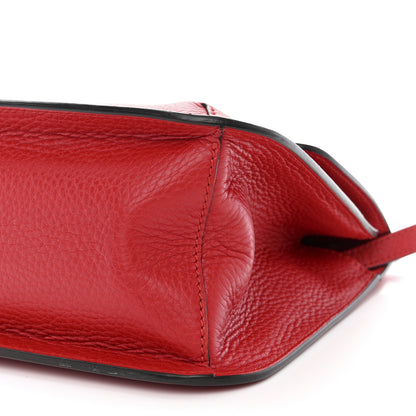 Gucci Pebbled Calfskin Medium Bamboo Daily Flap Shoulder Bag Red 9 of 11