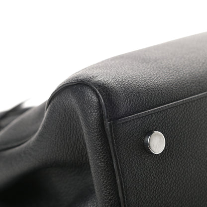 Saint Laurent Grained Calfskin Medium Cabas Rive Gauche Black 9 of 17