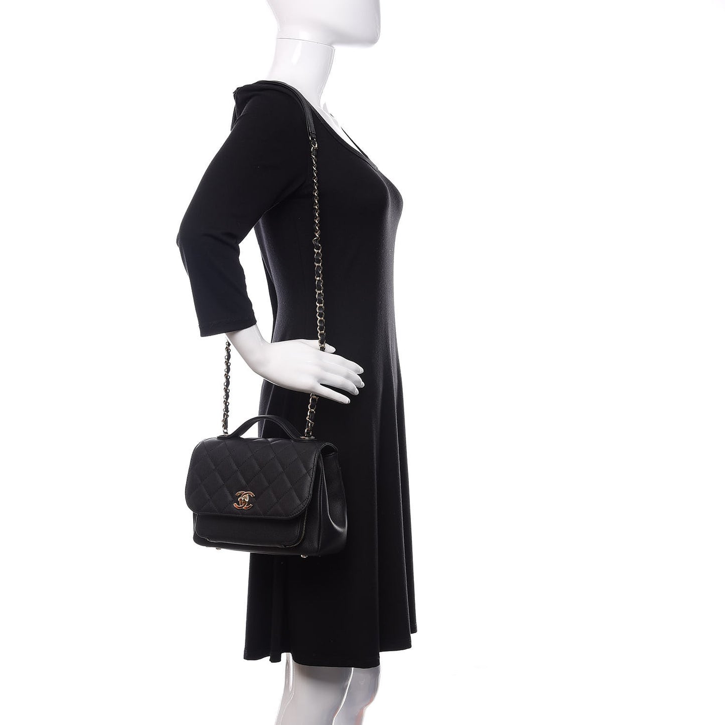 Caviar Quilted Medium Business Affinity Flap Black