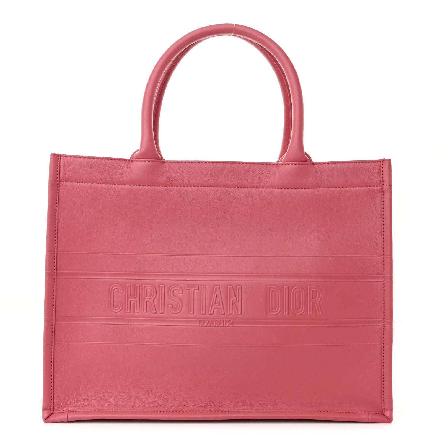 Christian Dior Calfskin Embossed Medium Book Tote Pink 1 of 10