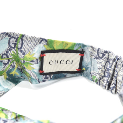 Gucci Silk Monogram Blooms Print Headband Blue 4 of 4