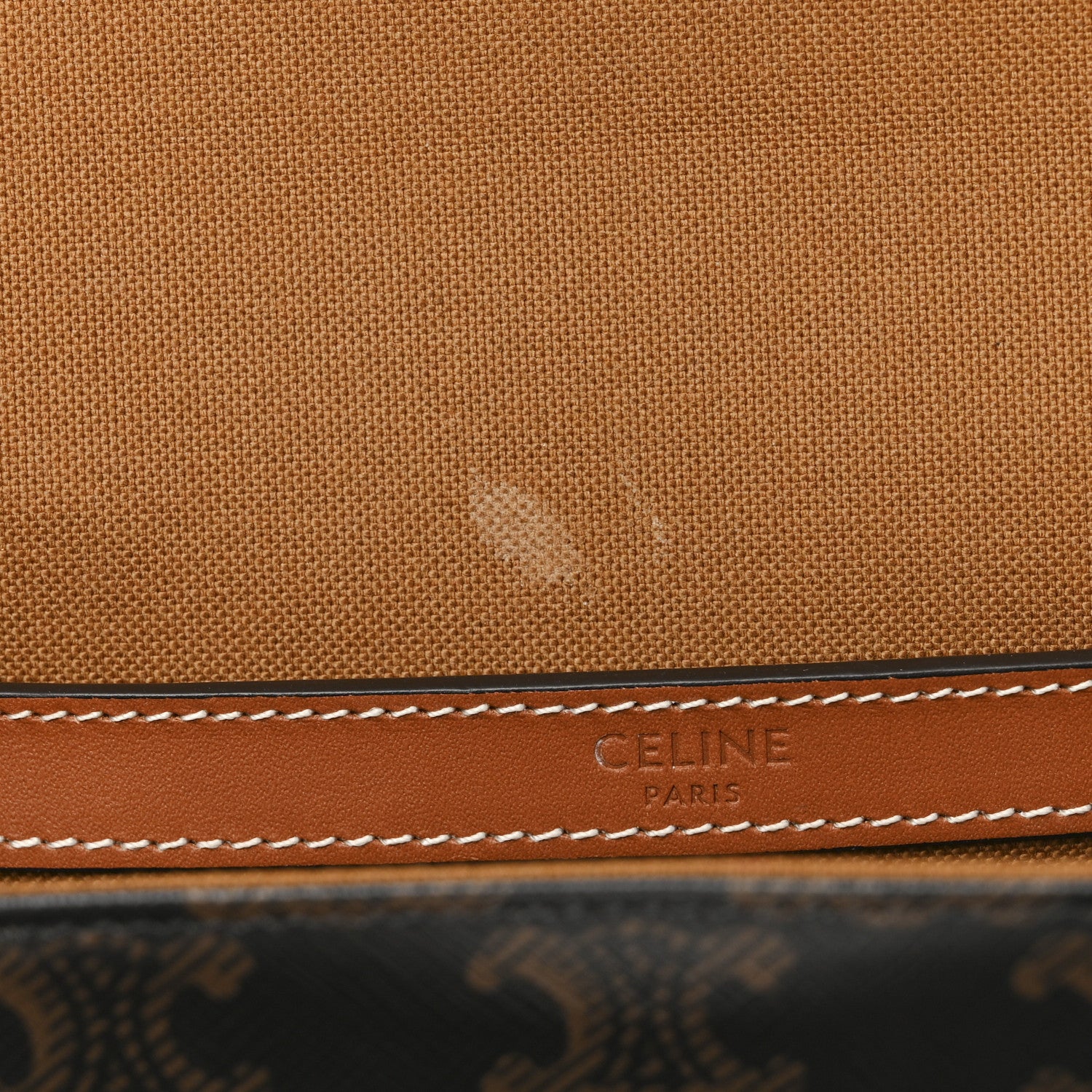 Celine Triomphe Canvas Medium Folco Bag Tan 10 of 12