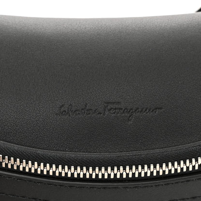 Salvatore Ferragamo Gancini Monogram Calfskin Waist Bag Black Grey 7 of 10