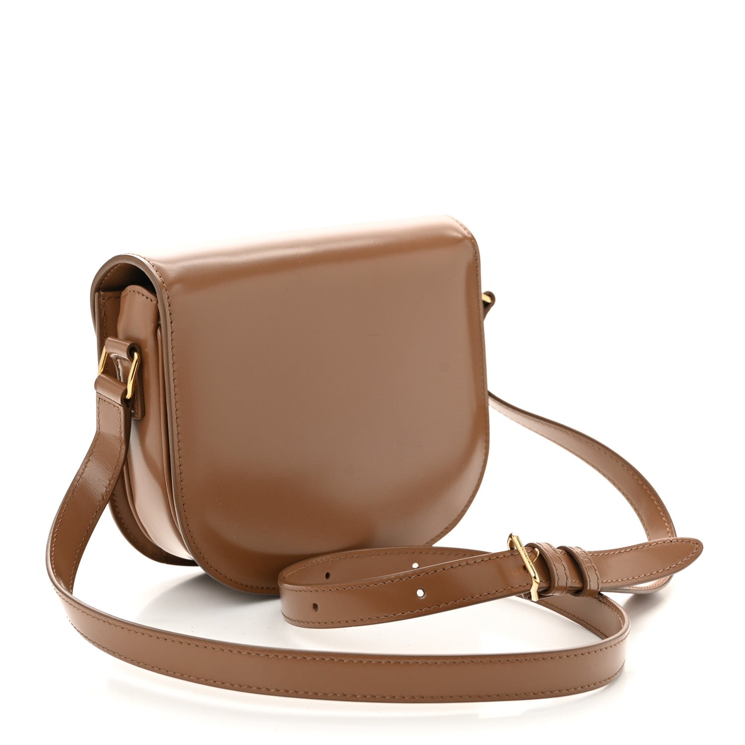Celine Shiny Calfskin Besace Clea Triomphe Bronze 3 of 10