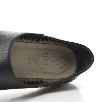 Chanel Grained Calfskin CC Espadrilles 39 Black 18 of 22