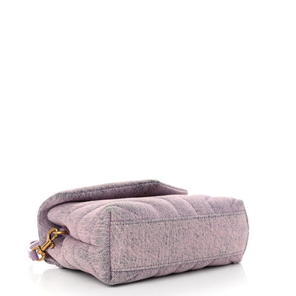 Saint Laurent Denim Y Quilted Monogram Toy Loulou Crossbody Bag Bleached Lilac 4 of 10
