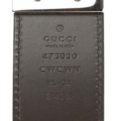 Gucci Guccissima Signature Interlocking G Reversible 37mm Belt 85 34 Black Cocoa 3 of 5