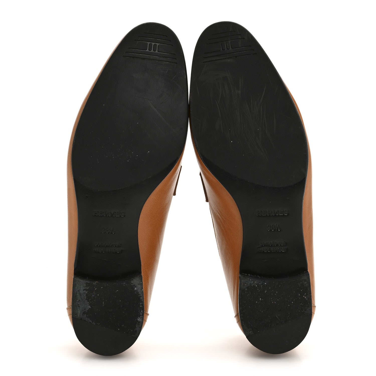 Hermes Goatskin Womens Paris Loafers 38.5 Naturel Black 6 of 9