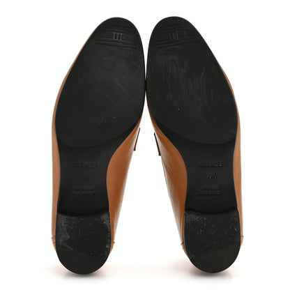 Hermes Goatskin Womens Paris Loafers 38.5 Naturel Black 6 of 9