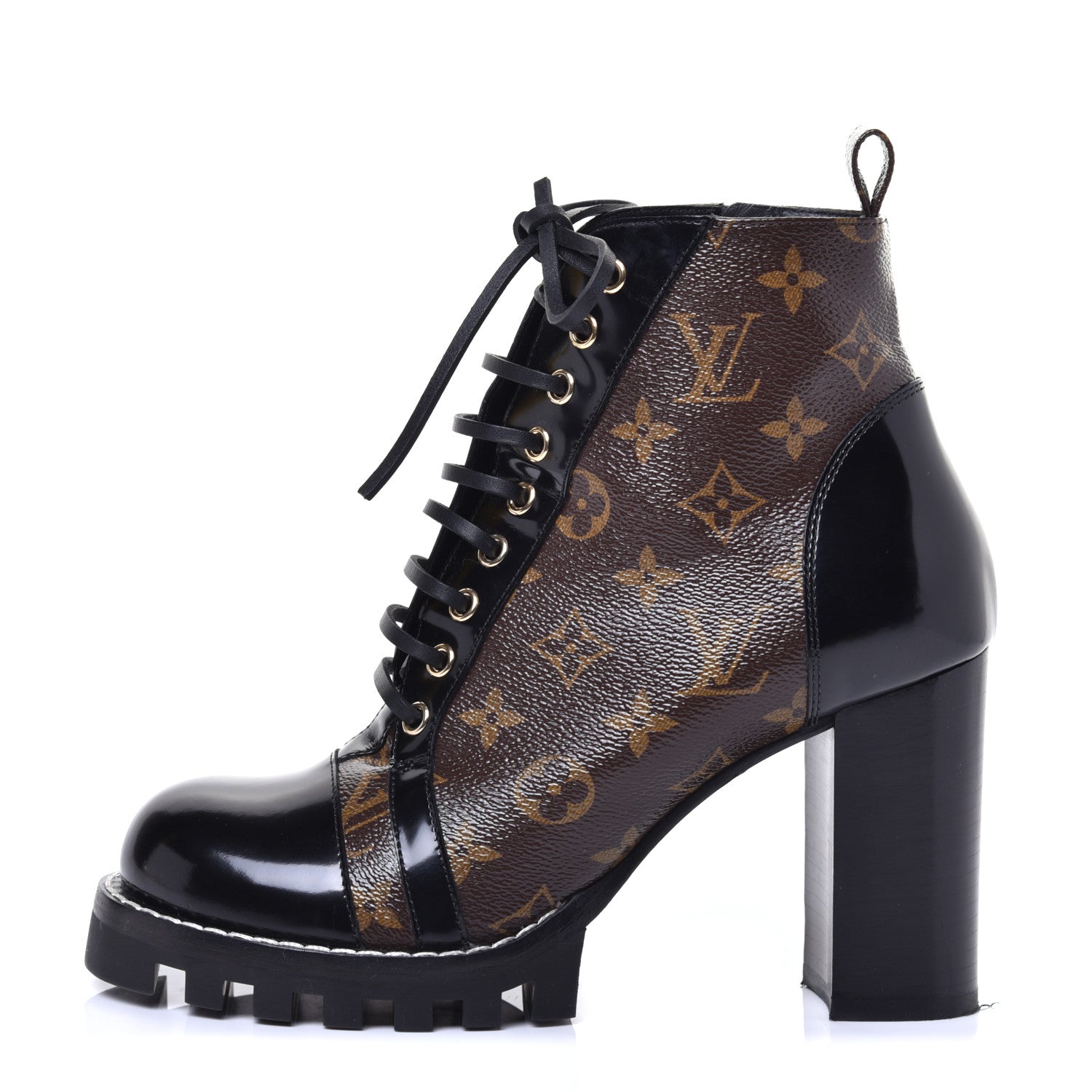 Louis Vuitton Patent Calfskin Monogram Star Trail Ankle Boots 40 Black 1 of 10