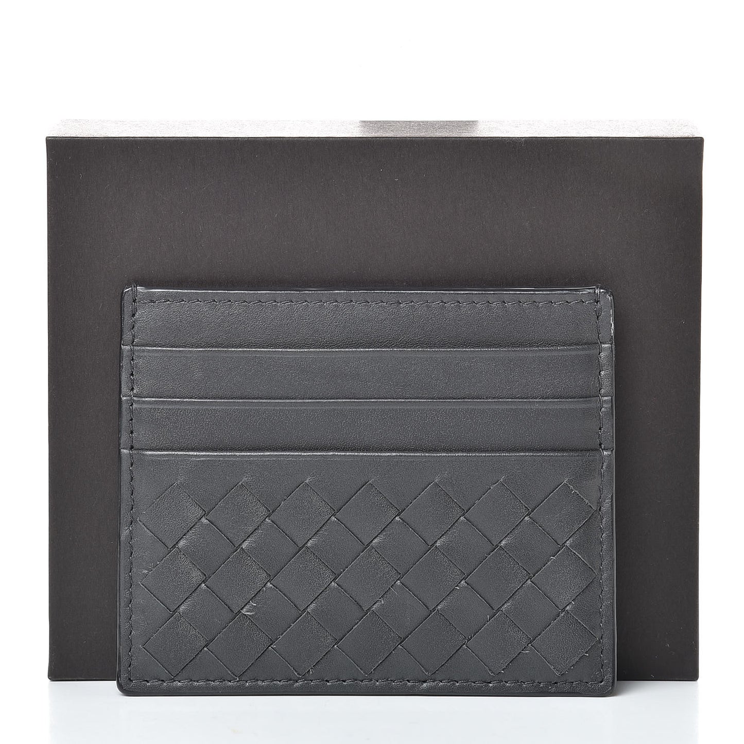 Nappa Intrecciato VN Card Case Ardoise
