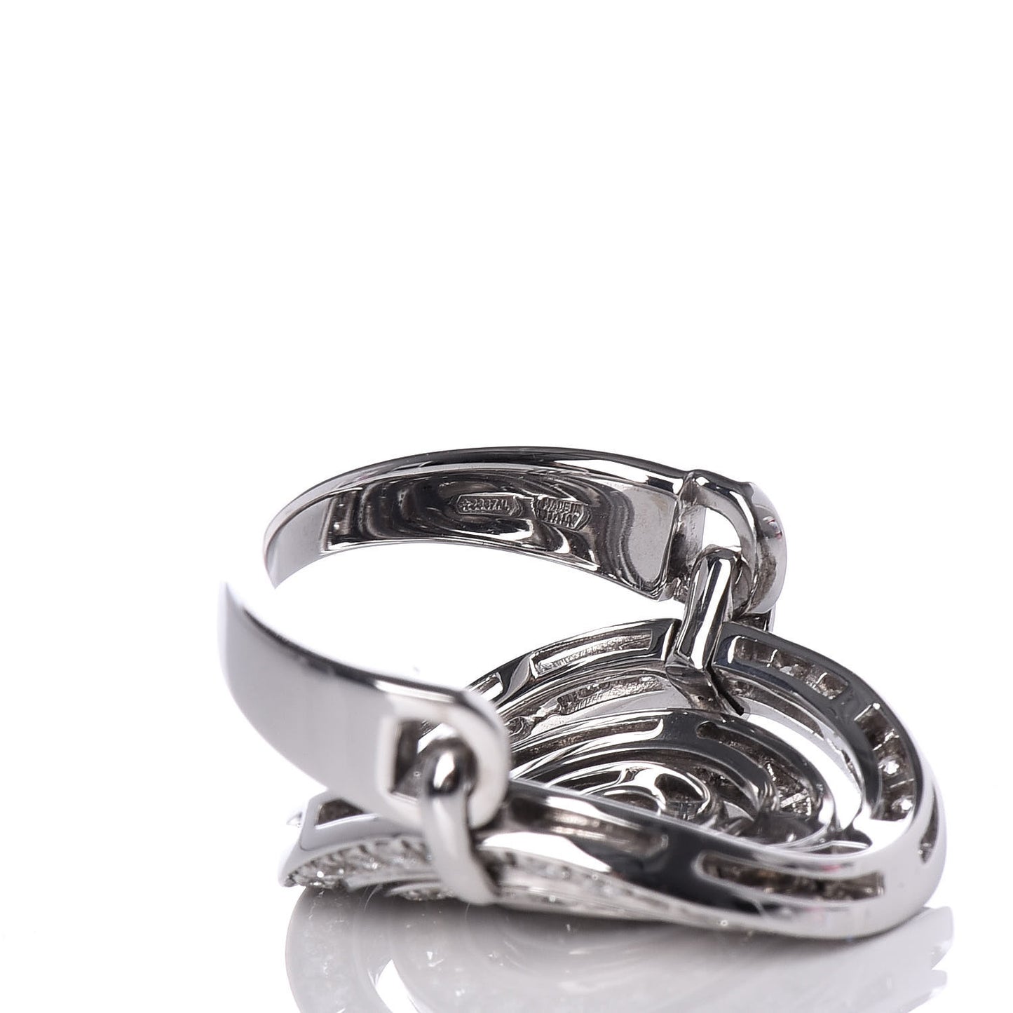 18K White Gold Diamond Astrale Cerchi Ring 51 5.75
