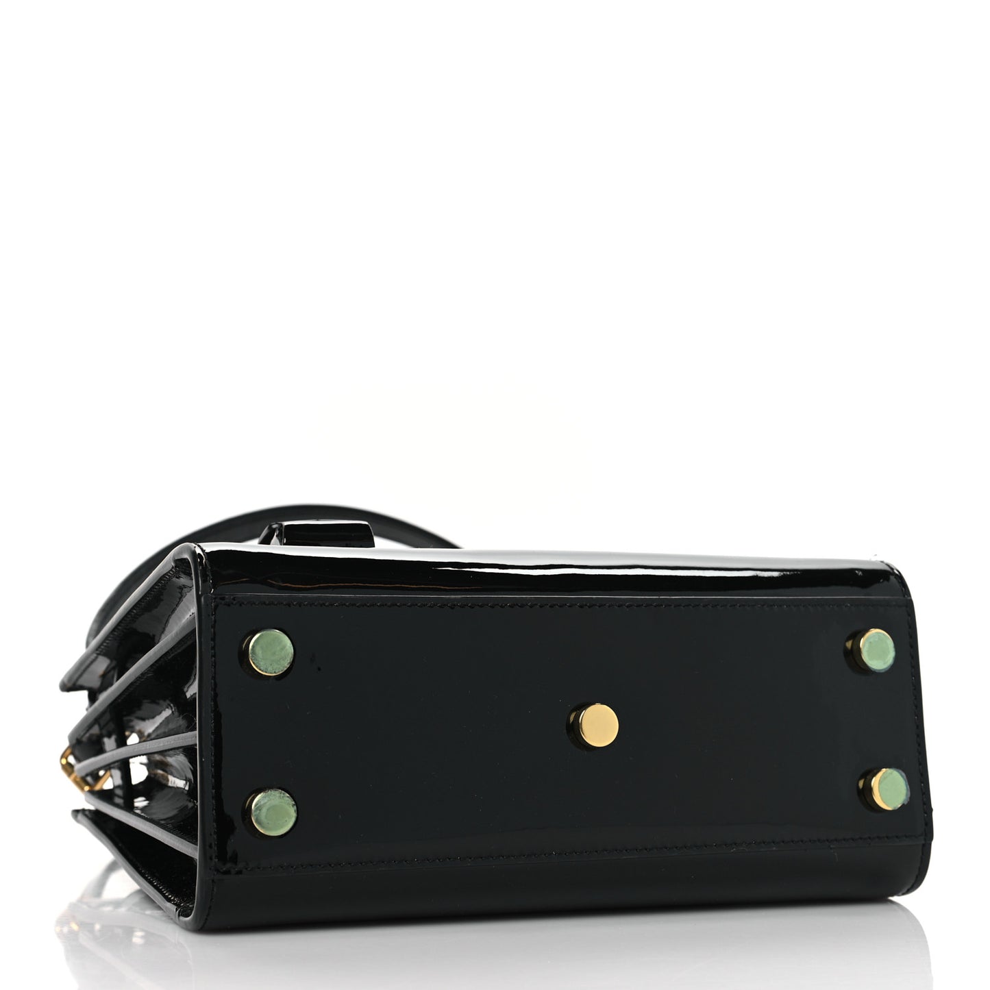Patent Calfskin Nano Sac de Jour Black