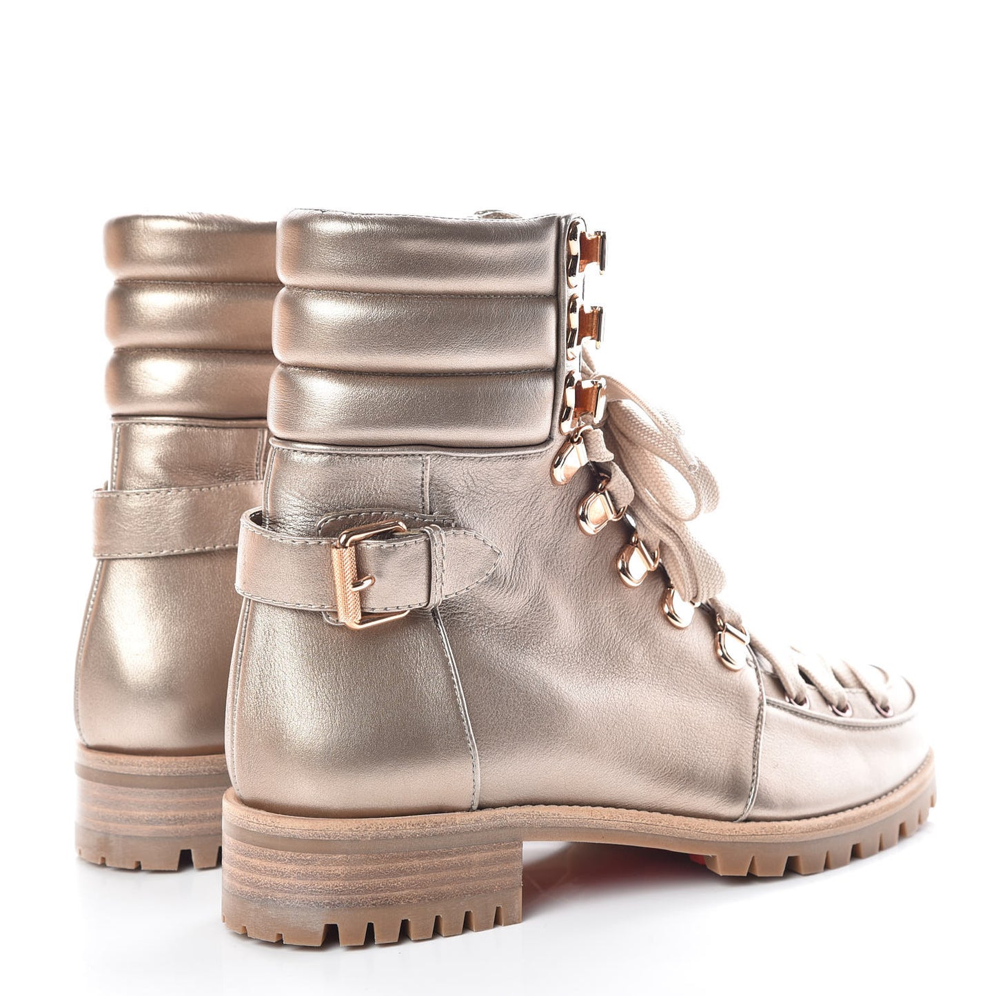 Metallic Calfskin Who Runs Flat Boots 38 Colombe