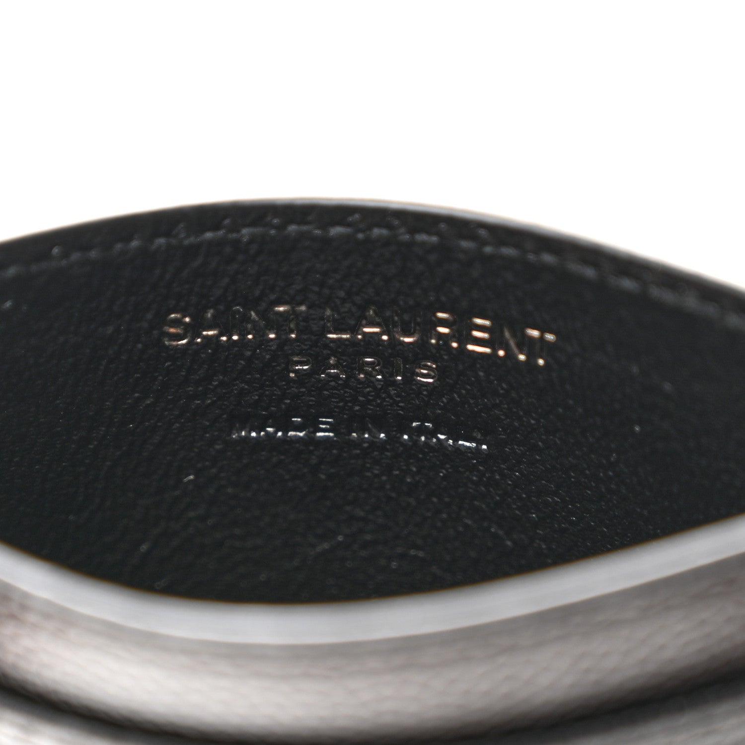 Saint Laurent Grain De Poudre Matelasse Chevron Monochrome Monogram Credit Card Case Black 6 of 8