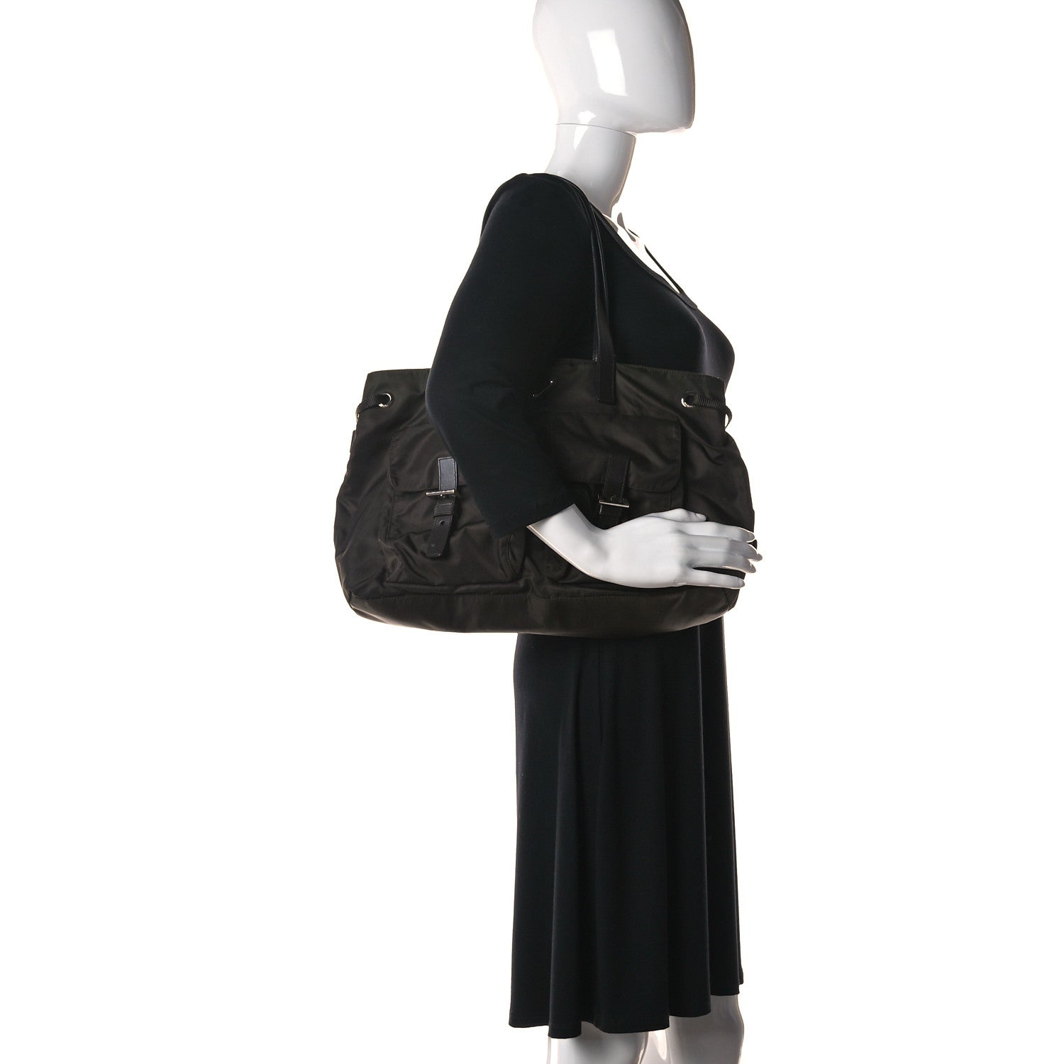 Prada Nylon Vela Shopping Tote Ebano 2 of 13