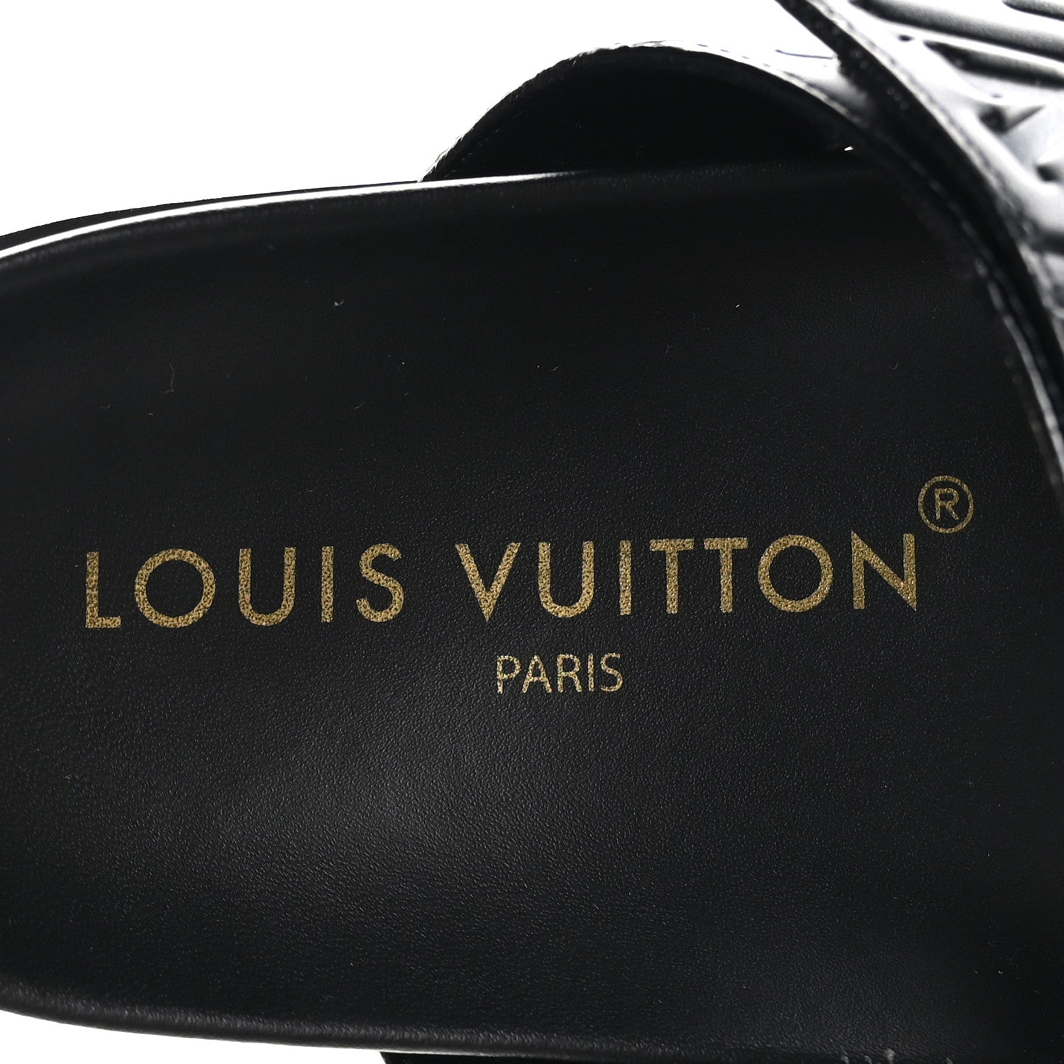 Louis Vuitton Lambskin Embossed Monogram Bom Dia Flat Mule Sandals 38.5 Black 7 of 9
