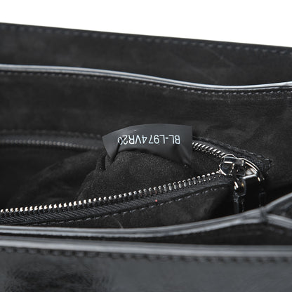 Valentino Garavani Craquele Calfskin B-Rockstud Flap Black 6 of 8
