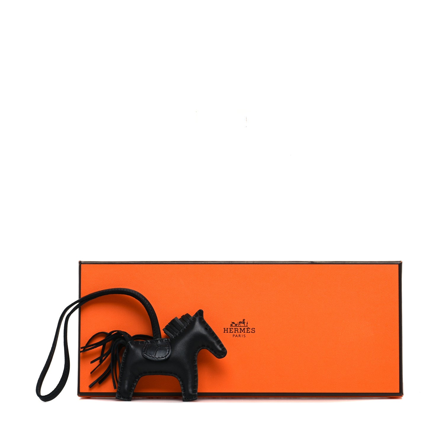 Milo Lambskin Matte Alligator Touch Grigri Rodeo Horse Bag Charm PM So Black