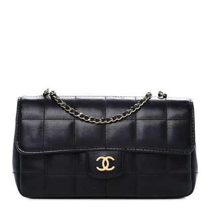Chanel Lambskin Quilted Mini Chocolate Bar Camellia Flap Black 1 of 11