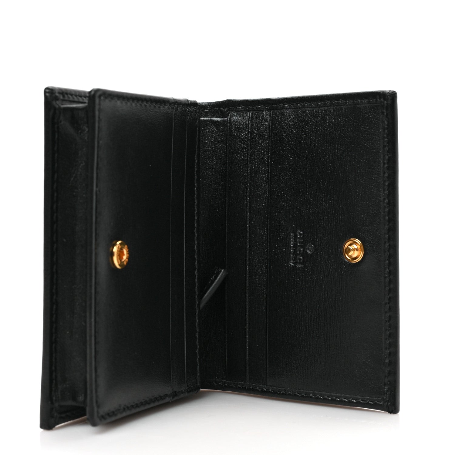 Gucci Boarded Plutone Calfskin Horsebit 1955 Card Case Wallet Black 6 of 6