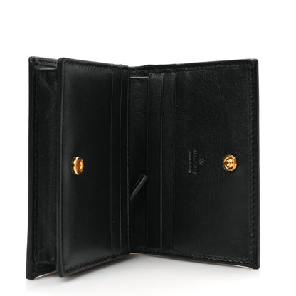 Gucci Boarded Plutone Calfskin Horsebit 1955 Card Case Wallet Black 6 of 6