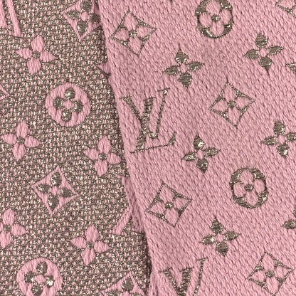 Louis Vuitton Wool Silk Logomania Shine Scarf Pink 4 of 4
