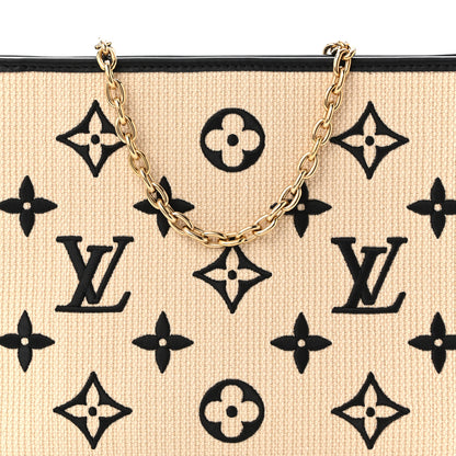 Louis Vuitton Raffia Calfskin Monogram Toiletry Pouch 26 On Chain Beige Black 7 of 9
