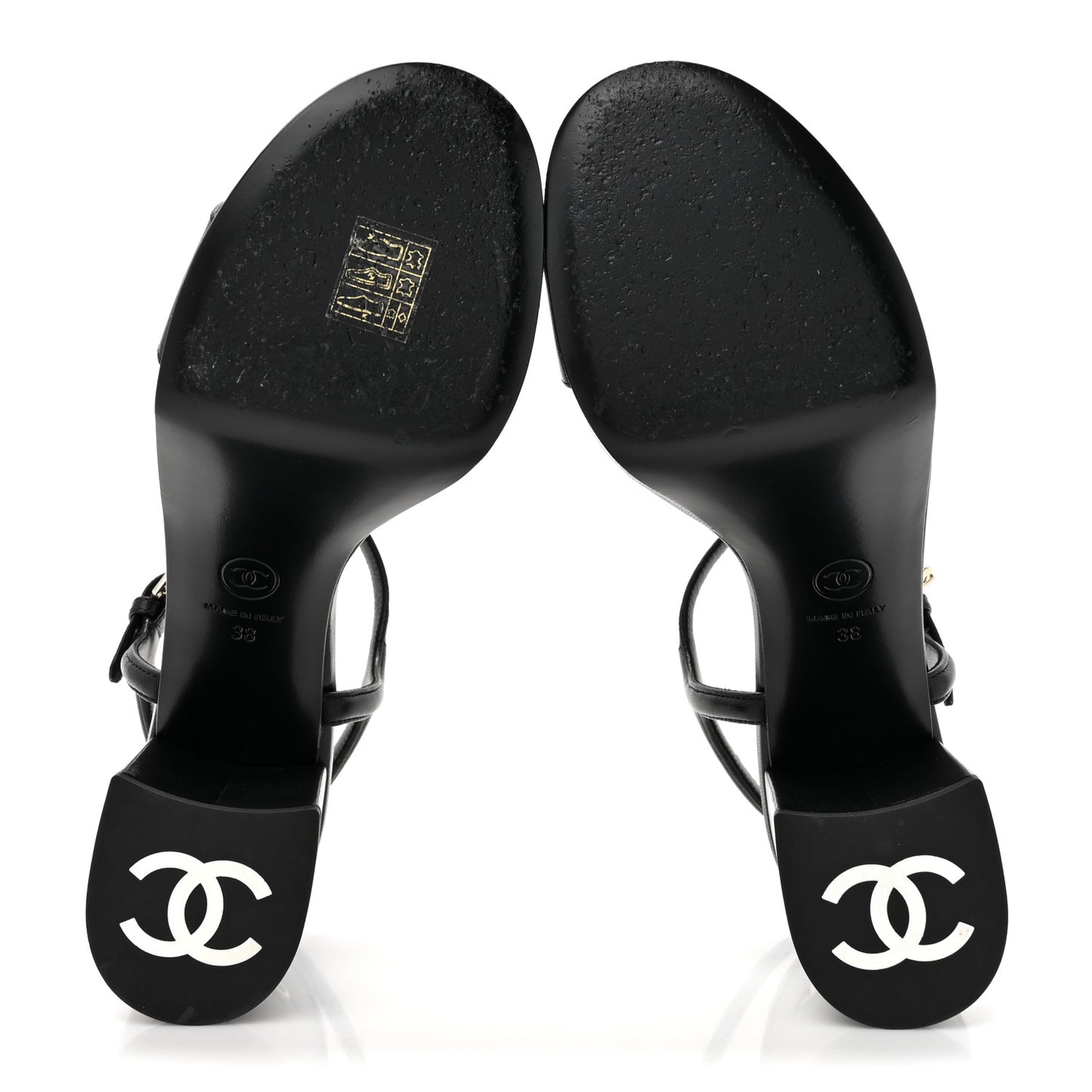 Lambskin Logo Platform Sandals 38 Black