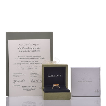 Van Cleef & Arpels 18K Yellow Gold Diamond Tiger's Eye Vintage Alhambra Ring 49 4.75 6 of 6