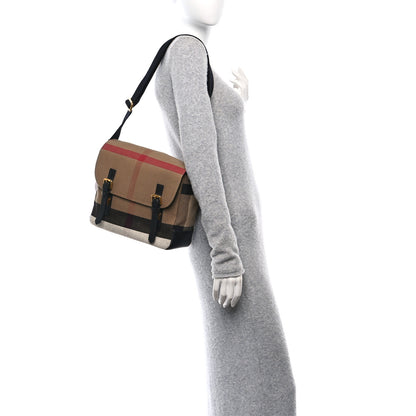 Burberry Canvas Mega Check Small Baildon Messenger Bag Black 2 of 12