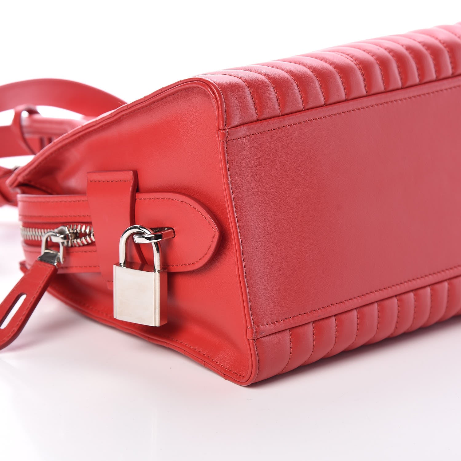 Prada Soft Calfskin Impunture Diagramme Esplanade Rosso 6 of 9