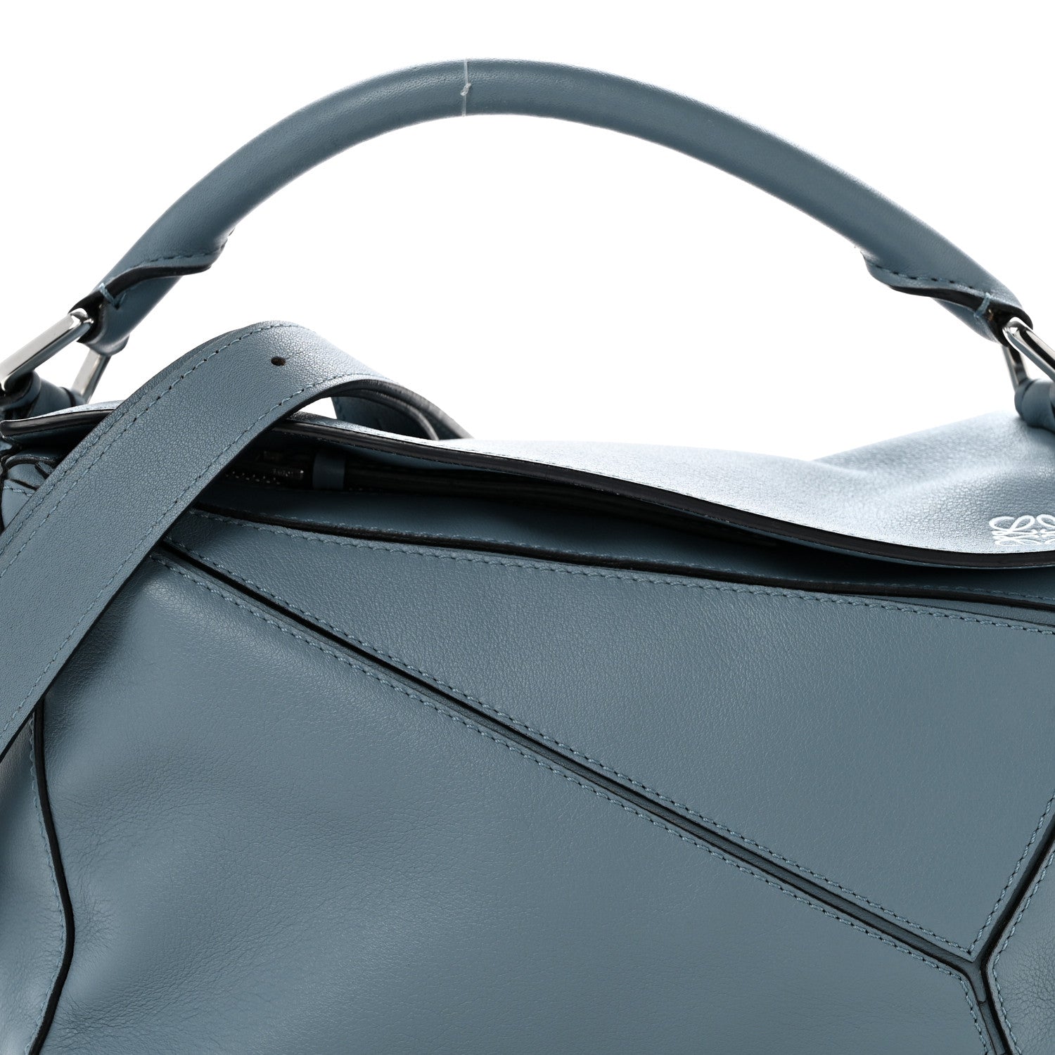 Loewe Calfskin Small Puzzle Bag Stone Blue 8 of 13