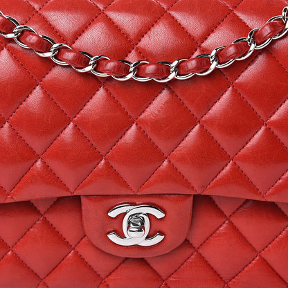 Chanel Lambskin Quilted Medium Double Flap Red 20 of 20