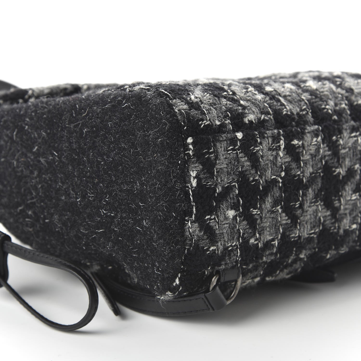 Chanel Tweed Drawstring Backpack Black Grey White 5 of 9