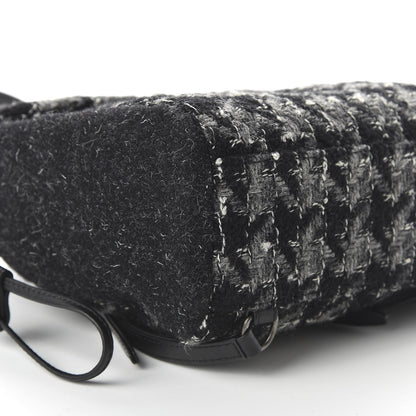 Chanel Tweed Drawstring Backpack Black Grey White 5 of 9