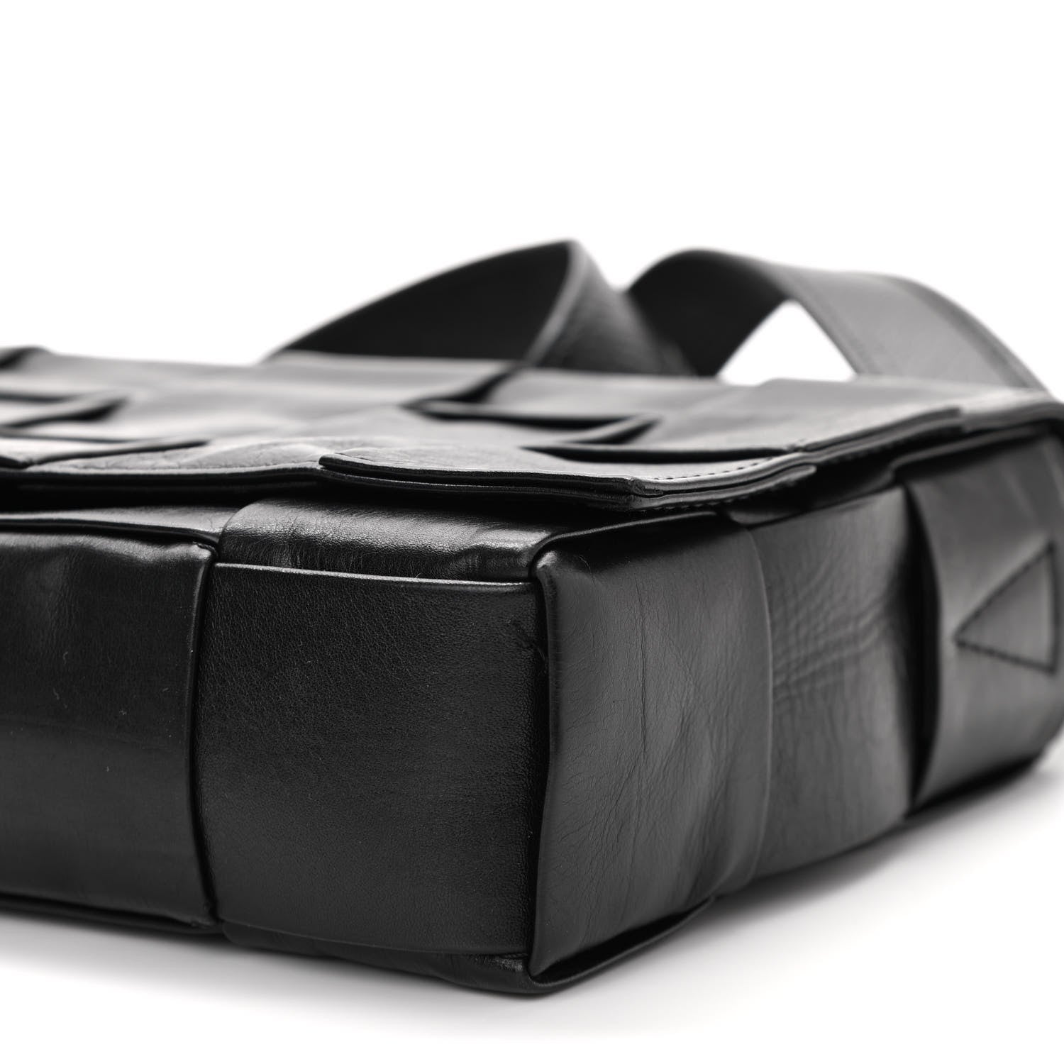Bottega Veneta Paper Calfskin Maxi Intreccio Cassette Crossbody Bag Black 10 of 10