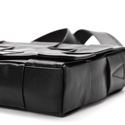 Bottega Veneta Paper Calfskin Maxi Intreccio Cassette Crossbody Bag Black 10 of 10