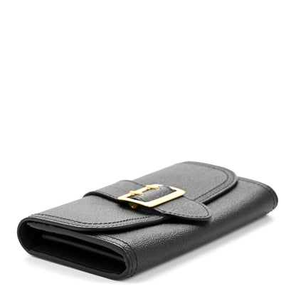 Burberry Grainy Calfskin Buckle Detail Flap Wallet Black 4 of 11