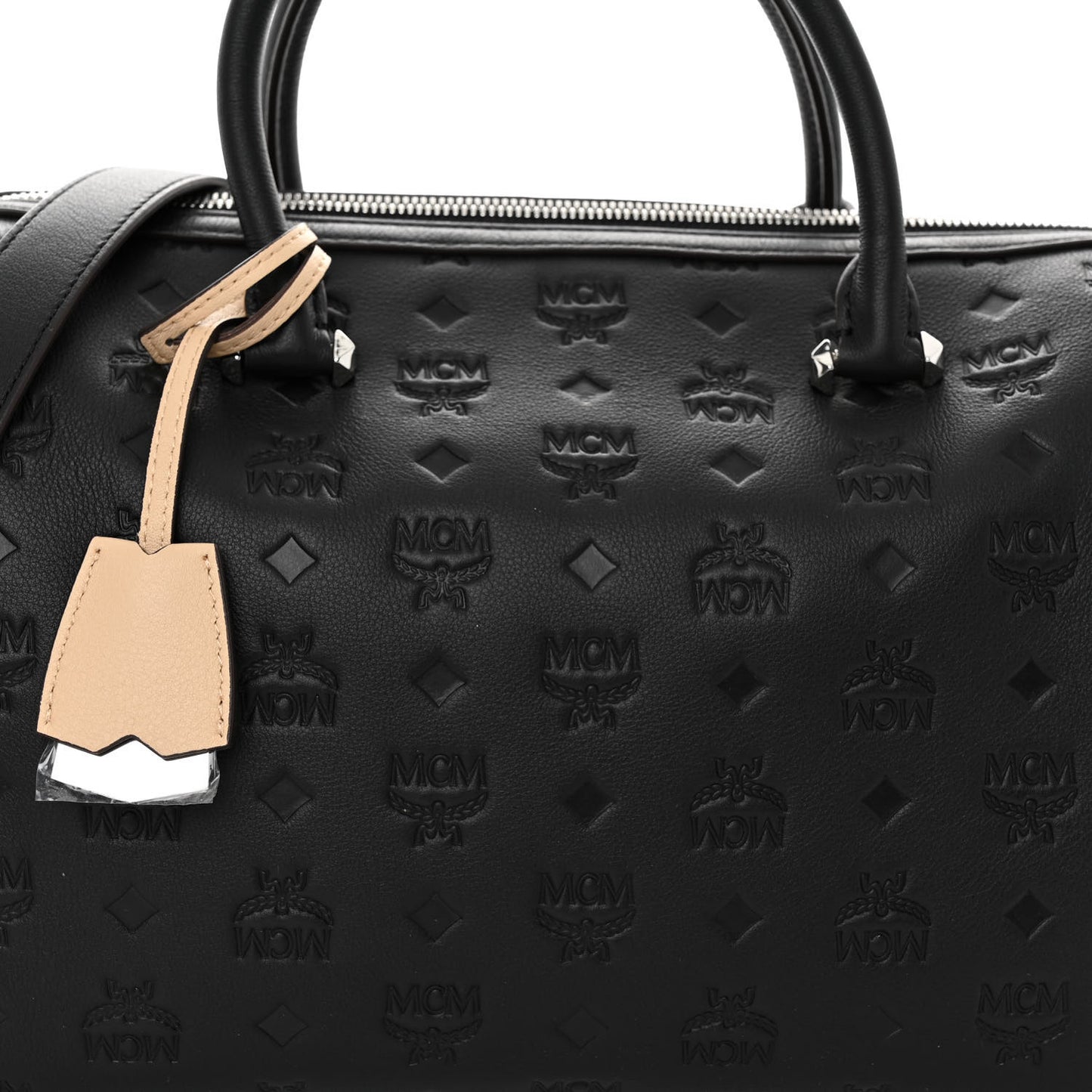 Calfskin Ottomar Monogram Medium Essential Boston Bag Black