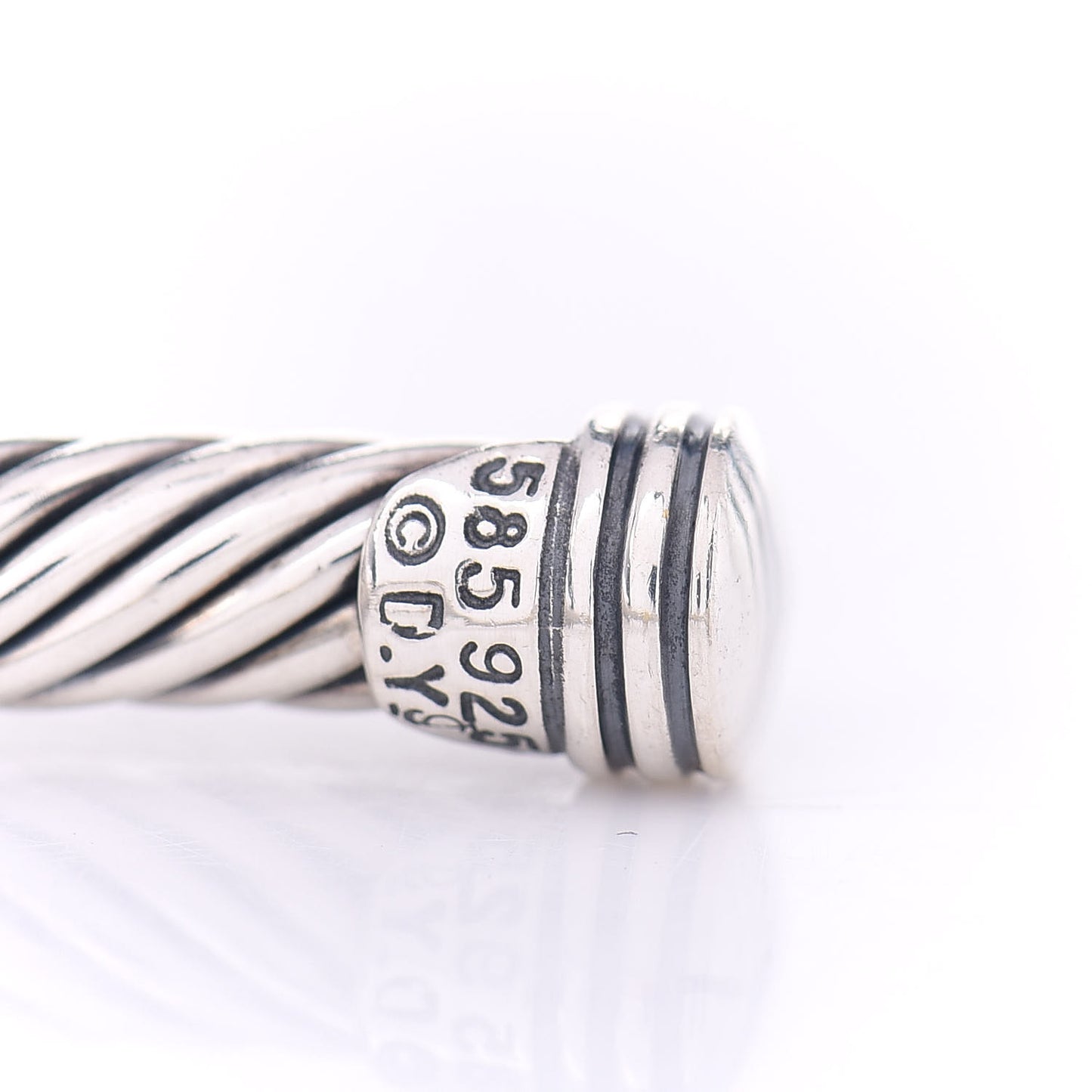 Sterling Silver 14K Yellow Gold 5mm Station Cable Bracelet