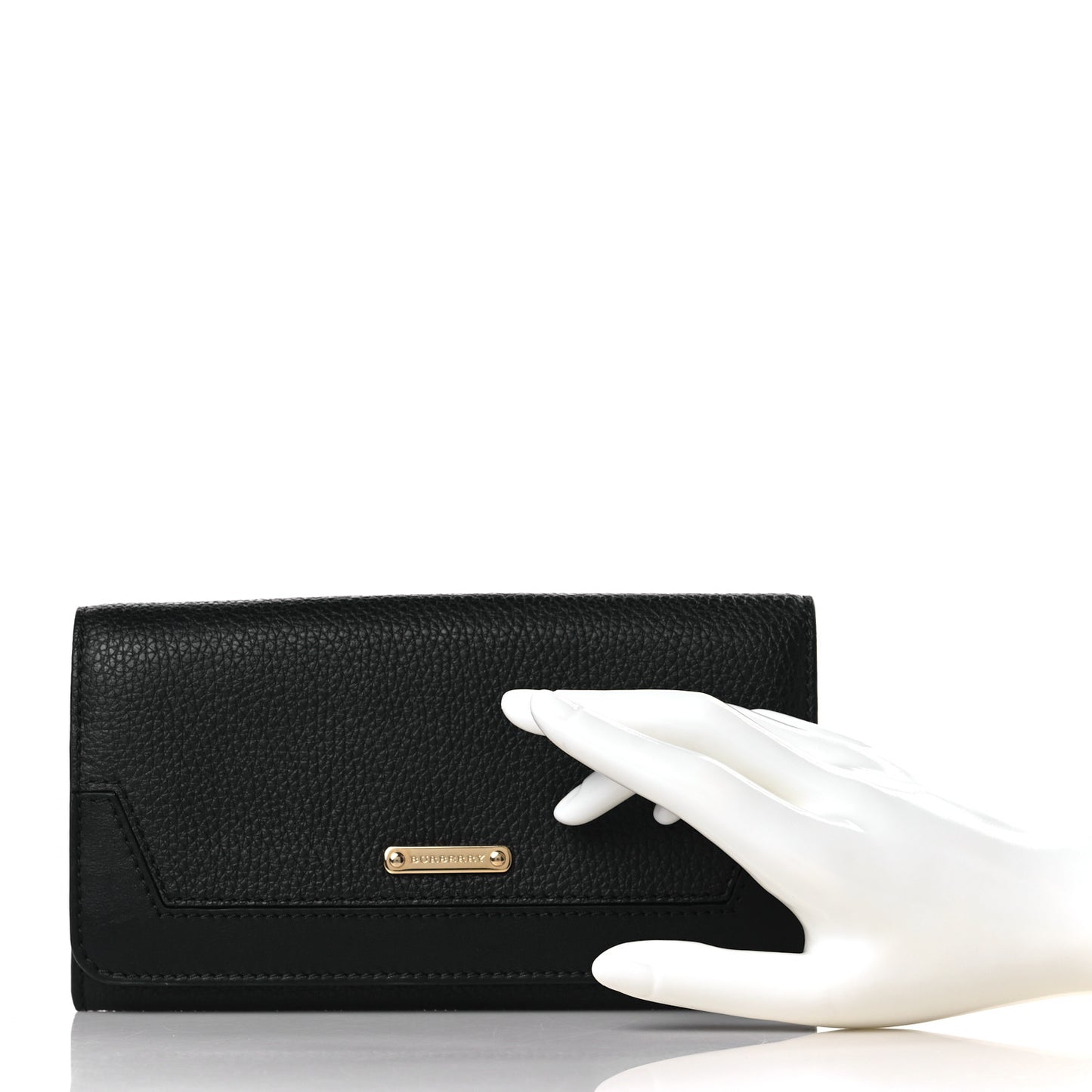 Grain Calfskin Continental Wallet Black
