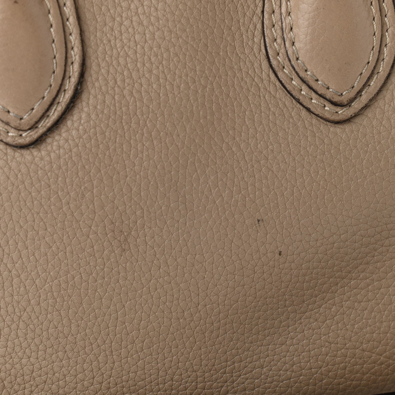 Celine Drummed Calfskin Nano Luggage Dune 12 of 12