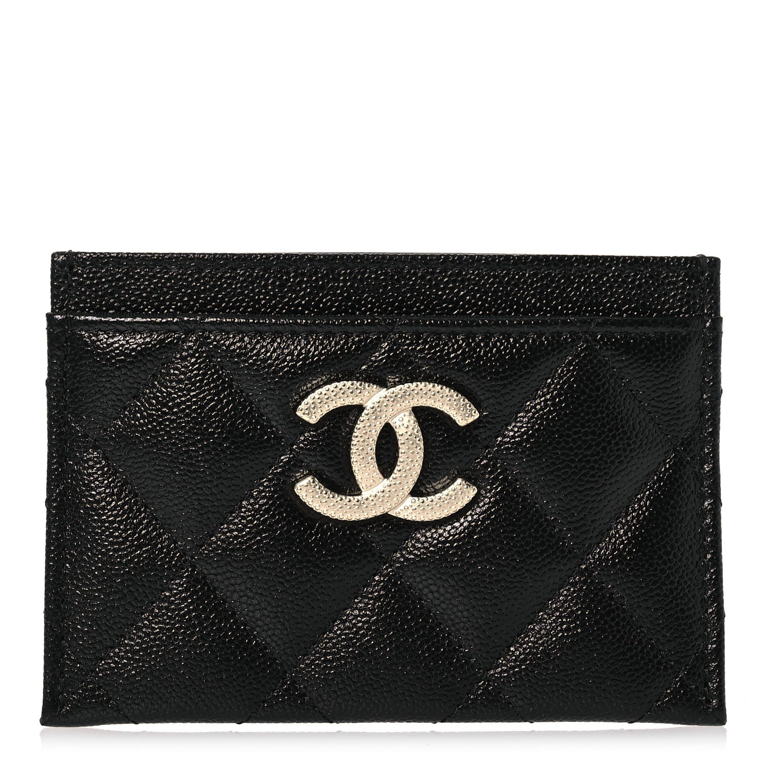 Chanel Caviar Quilted Studded CC Card Holder Black 1 of 12