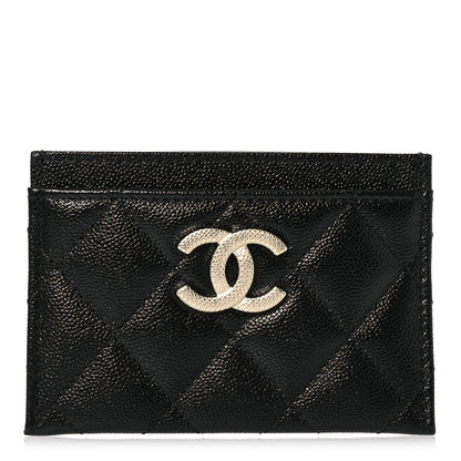 Chanel Caviar Quilted Studded CC Card Holder Black 1 of 12