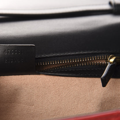 Gucci Calfskin Bamboo Trapuntata Queen Margaret Top Handle Bag Blue Agata Hibiscus Red Mystic White Sugar Pink 9 of 10